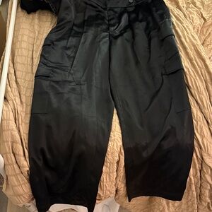 a new day Black Satin Cargo Pants